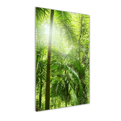 Cuadro decorativo en acrílico brillante vertical Selva tropical