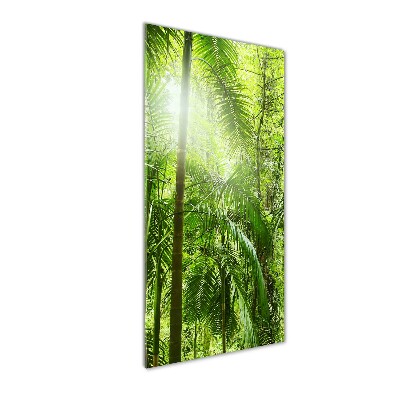 Cuadro decorativo en acrílico brillante vertical Selva tropical