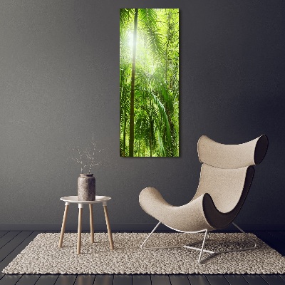 Cuadro decorativo en acrílico brillante vertical Selva tropical