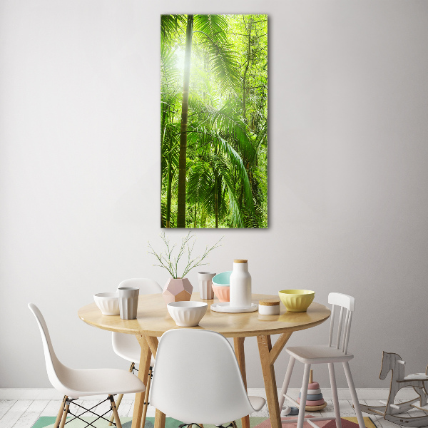 Cuadro decorativo en acrílico brillante vertical Selva tropical