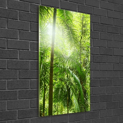 Cuadro decorativo en acrílico brillante vertical Selva tropical