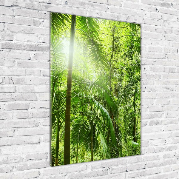 Cuadro decorativo en acrílico brillante vertical Selva tropical