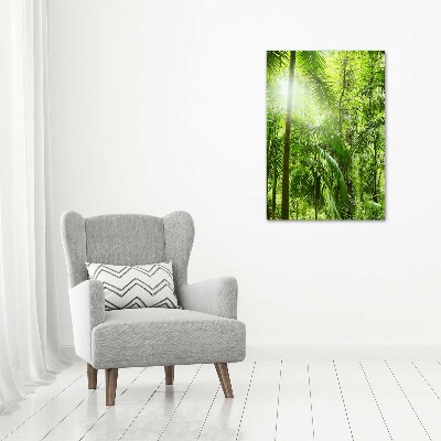 Cuadro decorativo en acrílico brillante vertical Selva tropical