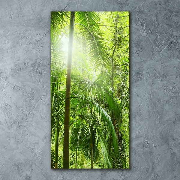 Cuadro decorativo en acrílico brillante vertical Selva tropical