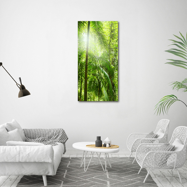 Cuadro decorativo en acrílico brillante vertical Selva tropical