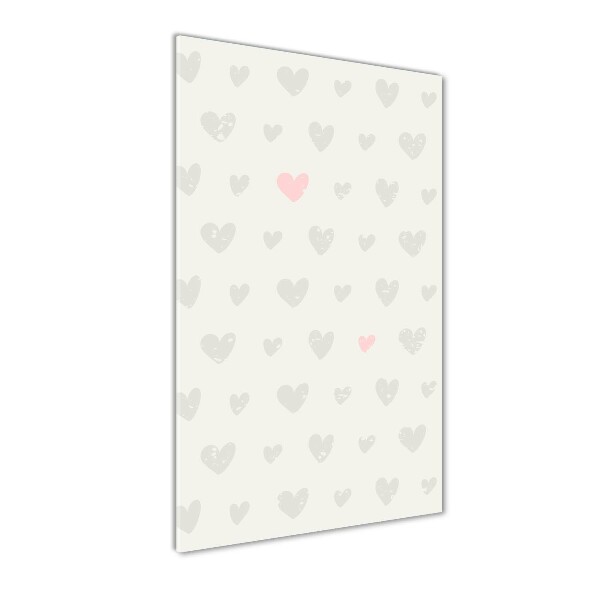 Cuadro de metacrilato vertical Fondo de corazones