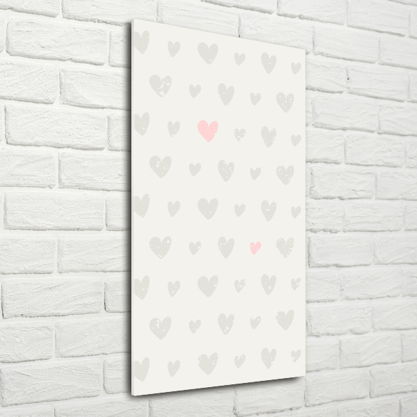 Cuadro de metacrilato vertical Fondo de corazones