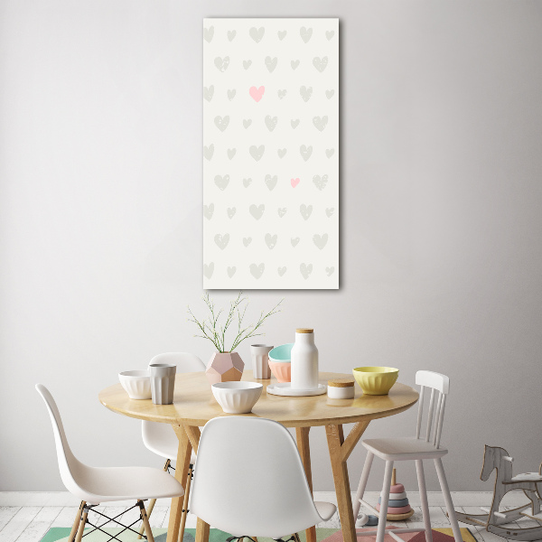 Cuadro de metacrilato vertical Fondo de corazones