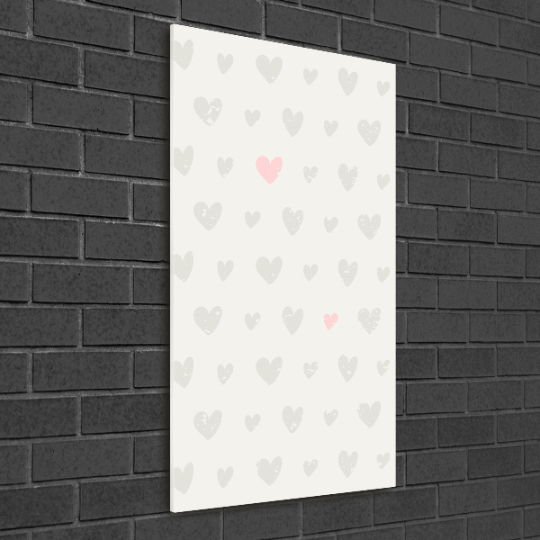 Cuadro de metacrilato vertical Fondo de corazones