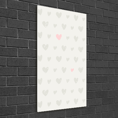 Cuadro de metacrilato vertical Fondo de corazones
