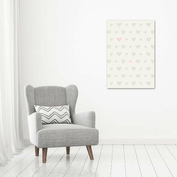 Cuadro de metacrilato vertical Fondo de corazones