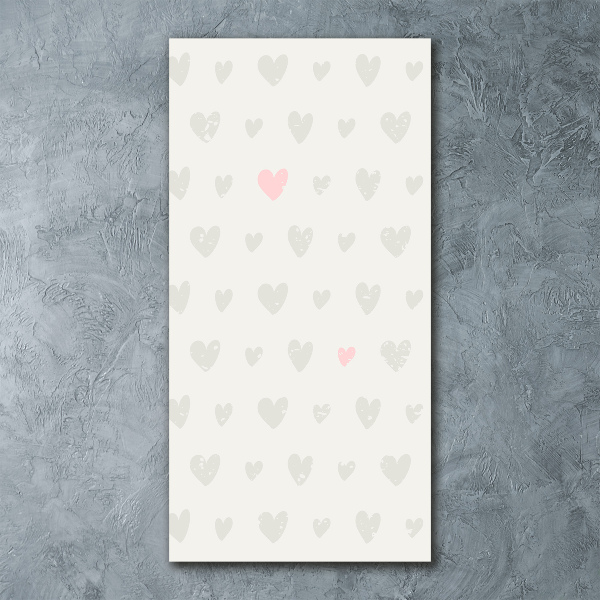 Cuadro de metacrilato vertical Fondo de corazones