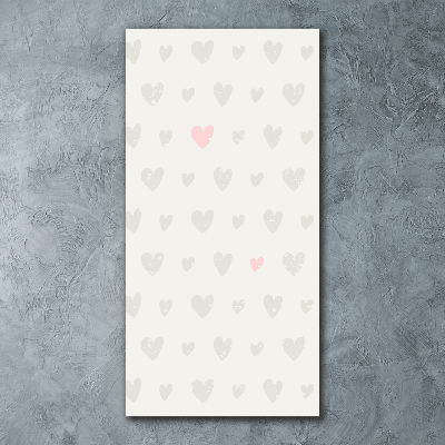 Cuadro de metacrilato vertical Fondo de corazones