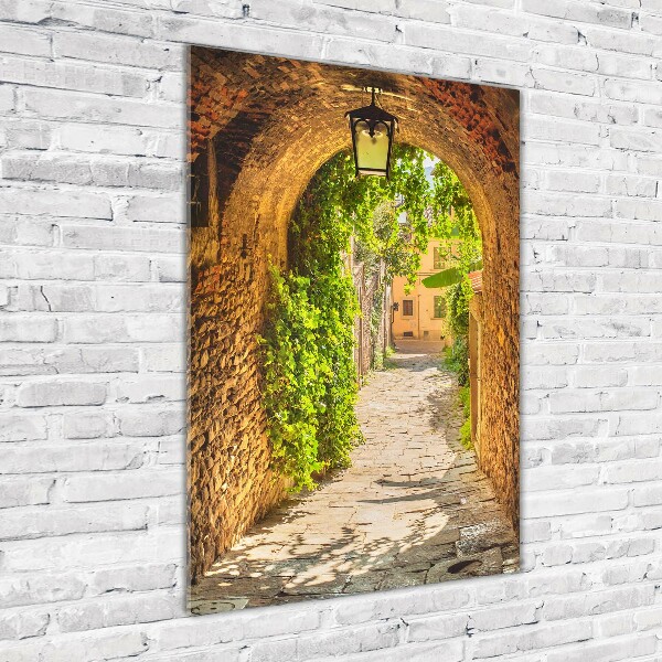 Cuadro decorativo en acrílico brillante vertical calles italianas