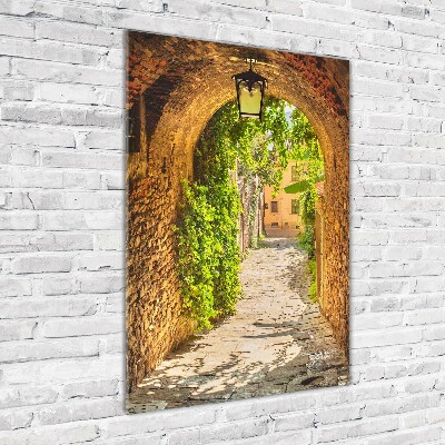 Cuadro decorativo en acrílico brillante vertical calles italianas