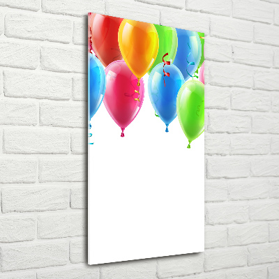 Cuadro decorativo en acrílico brillante vertical Globos de colores