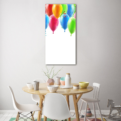 Cuadro decorativo en acrílico brillante vertical Globos de colores