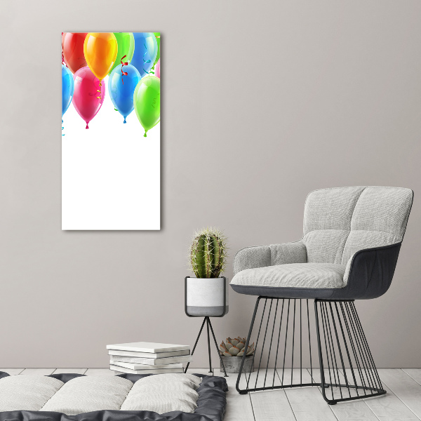 Cuadro decorativo en acrílico brillante vertical Globos de colores