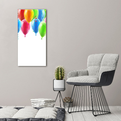 Cuadro decorativo en acrílico brillante vertical Globos de colores