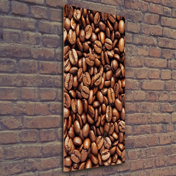 Cuadro decorativo en acrílico brillante vertical Granos de café