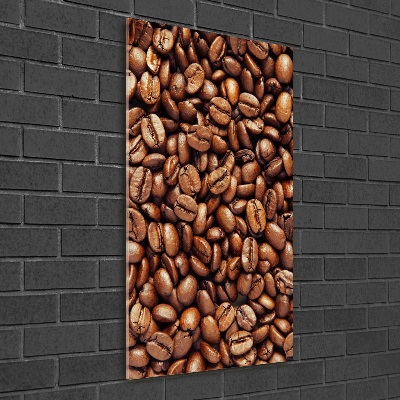 Cuadro decorativo en acrílico brillante vertical Granos de café