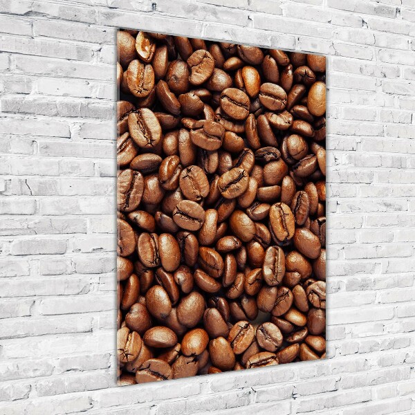 Cuadro decorativo en acrílico brillante vertical Granos de café