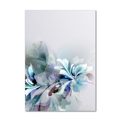 Cuadro de metacrilato vertical flores abstractas