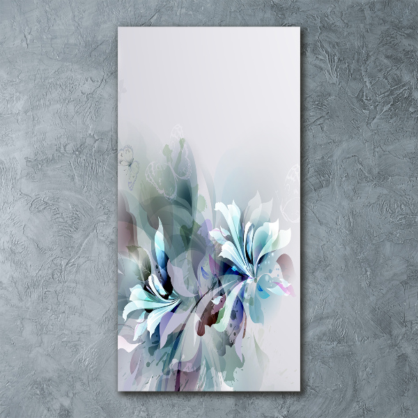 Cuadro de metacrilato vertical flores abstractas