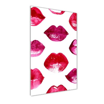 Cuadro de metacrilato moderno efecto cristal vertical labios rojos
