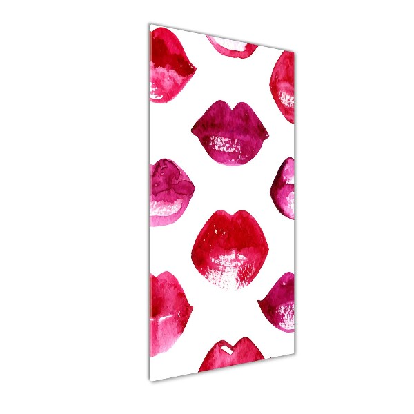 Cuadro de metacrilato moderno efecto cristal vertical labios rojos