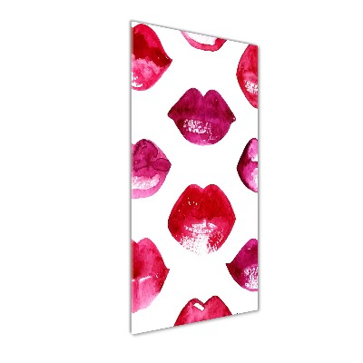 Cuadro de metacrilato moderno efecto cristal vertical labios rojos