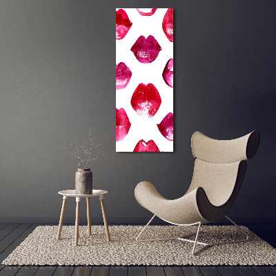 Cuadro de metacrilato moderno efecto cristal vertical labios rojos