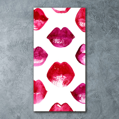 Cuadro de metacrilato moderno efecto cristal vertical labios rojos