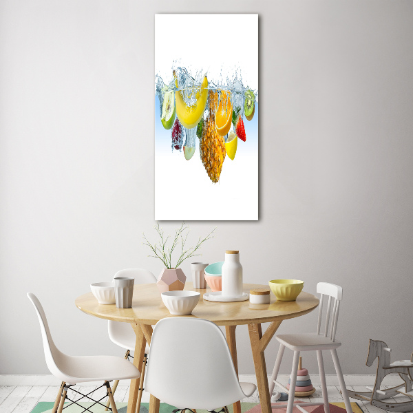 Cuadro de metacrilato vertical Frutas bajo el agua