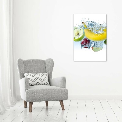 Cuadro de metacrilato vertical Frutas bajo el agua