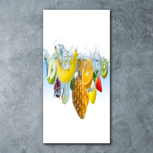 Cuadro de metacrilato vertical Frutas bajo el agua