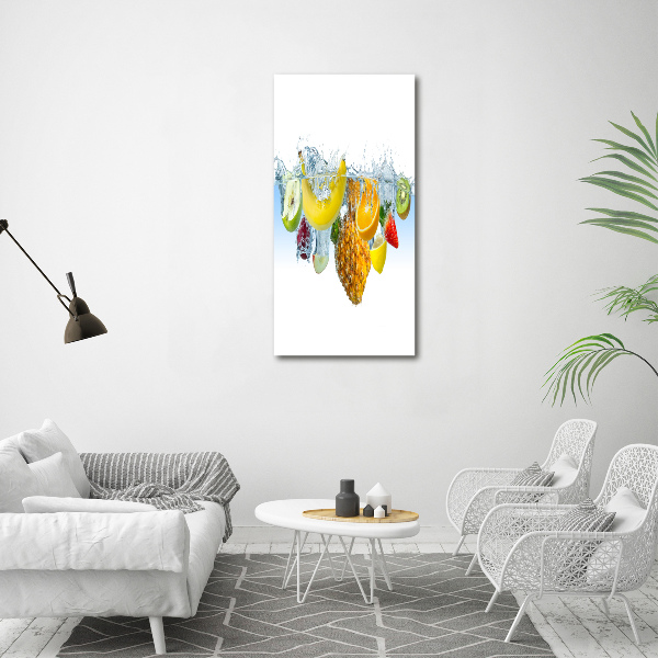 Cuadro de metacrilato vertical Frutas bajo el agua