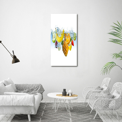 Cuadro de metacrilato vertical Frutas bajo el agua