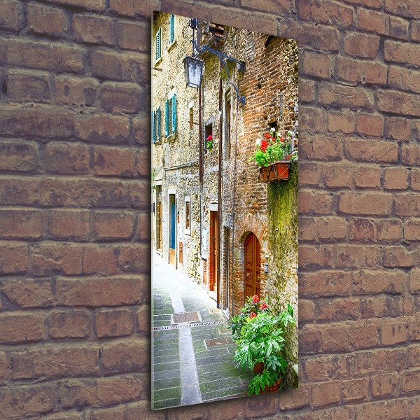 Cuadro decorativo en acrílico brillante vertical calles italianas