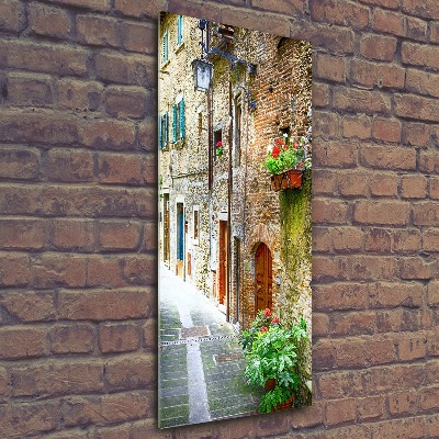 Cuadro decorativo en acrílico brillante vertical calles italianas
