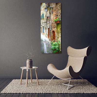 Cuadro decorativo en acrílico brillante vertical calles italianas