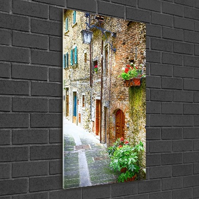 Cuadro decorativo en acrílico brillante vertical calles italianas