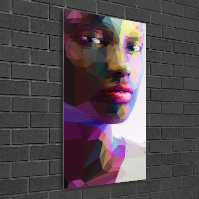 Cuadro decorativo en acrílico brillante vertical Mujer abstracta