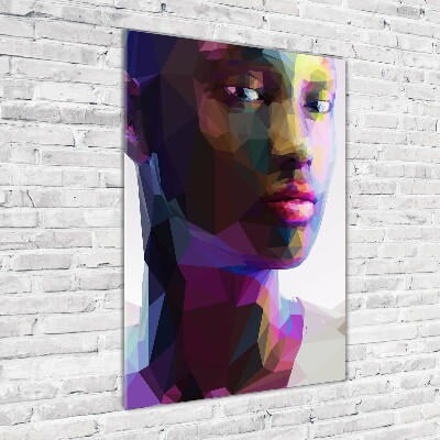 Cuadro decorativo en acrílico brillante vertical Mujer abstracta