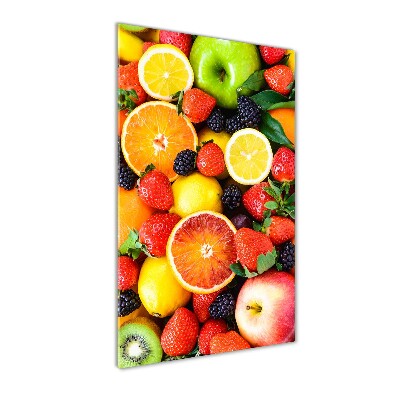 Cuadro de metacrilato moderno efecto cristal vertical Fruta