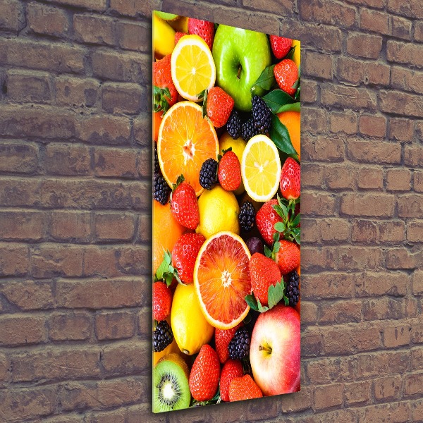 Cuadro de metacrilato moderno efecto cristal vertical Fruta