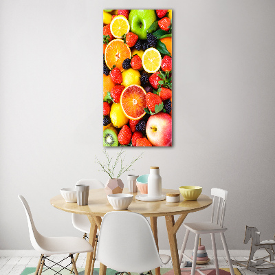 Cuadro de metacrilato moderno efecto cristal vertical Fruta