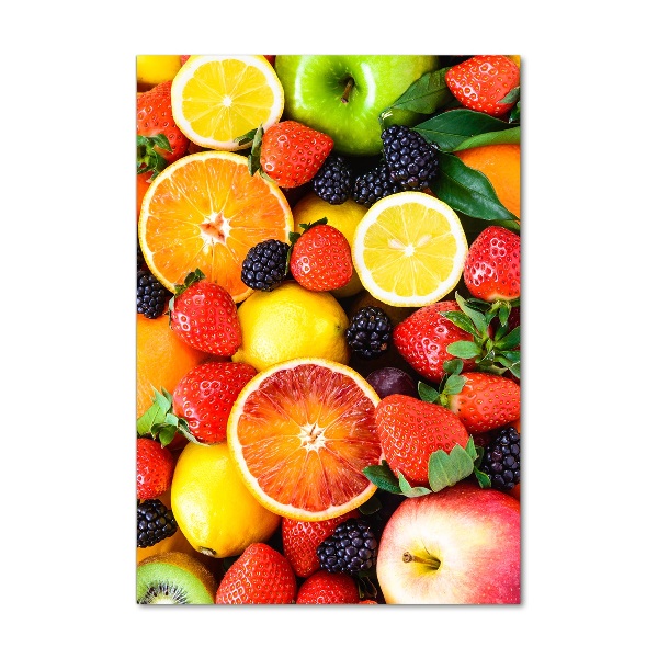 Cuadro de metacrilato moderno efecto cristal vertical Fruta