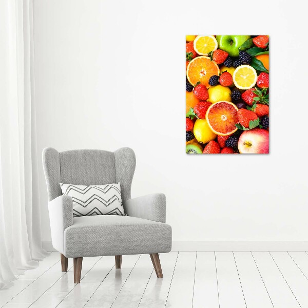 Cuadro de metacrilato moderno efecto cristal vertical Fruta