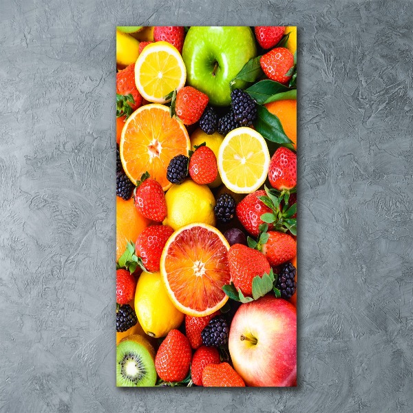 Cuadro de metacrilato moderno efecto cristal vertical Fruta